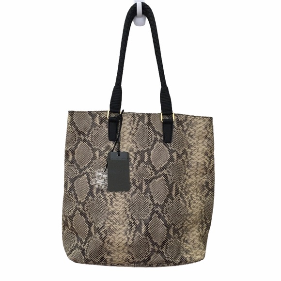 margot Handbags - Margot Snakeskin Leather Tote Shoulder Bag